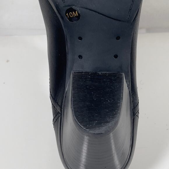 Nurture Leather Black Western Ankle Booties Women's 10M Block Heel Stitch Detail - Picture 14 of 16